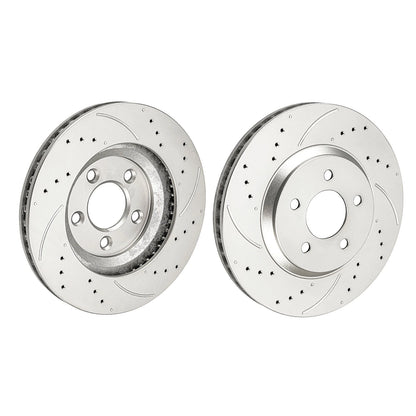 Front Drilled Slotted Brake Rotors for 2012-2014 Ford Mustang V6 3.7L (2012–2014)