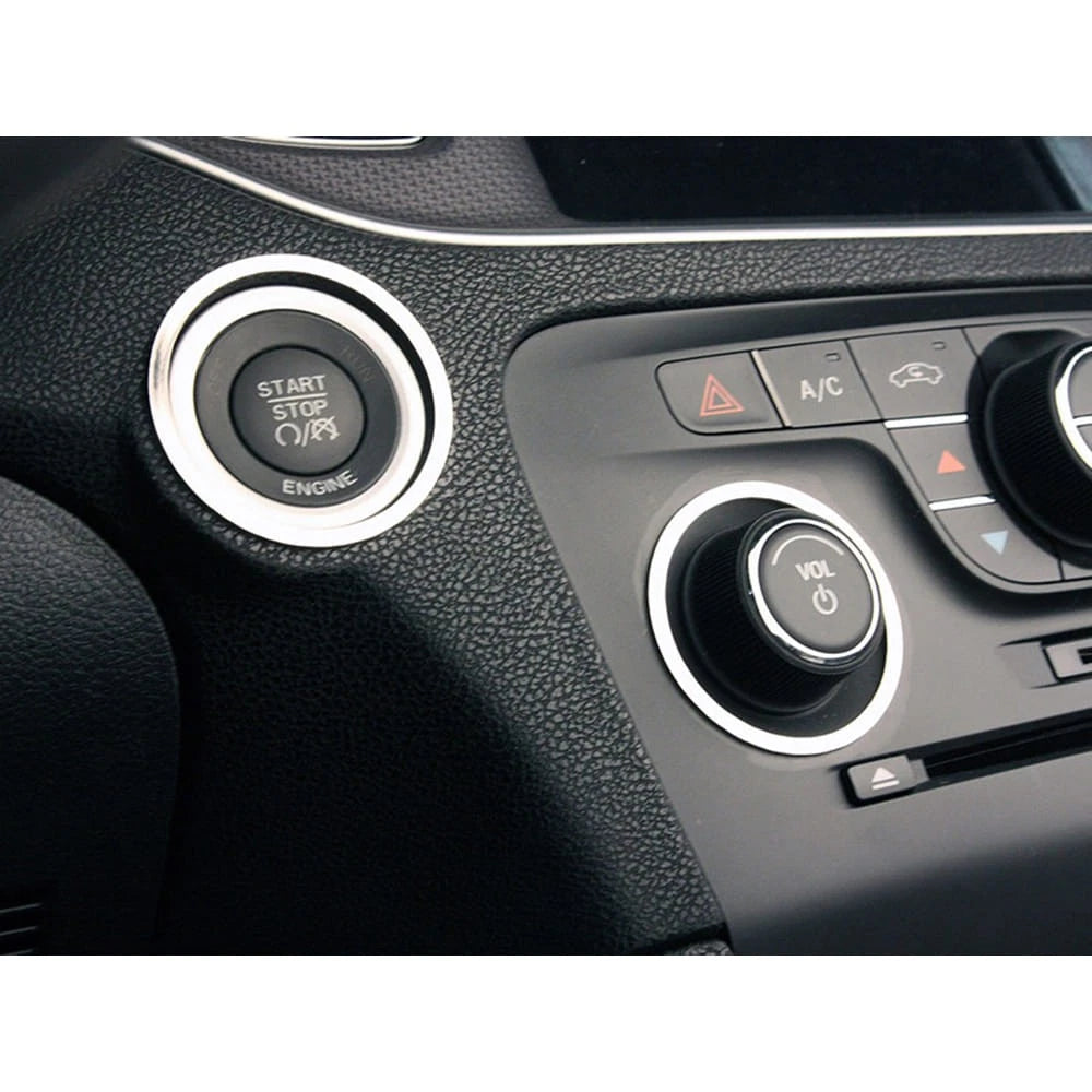 Polished Stainless Start/Volume/Tuner Dash Trim Rings for 2011-13 Dodge Charger