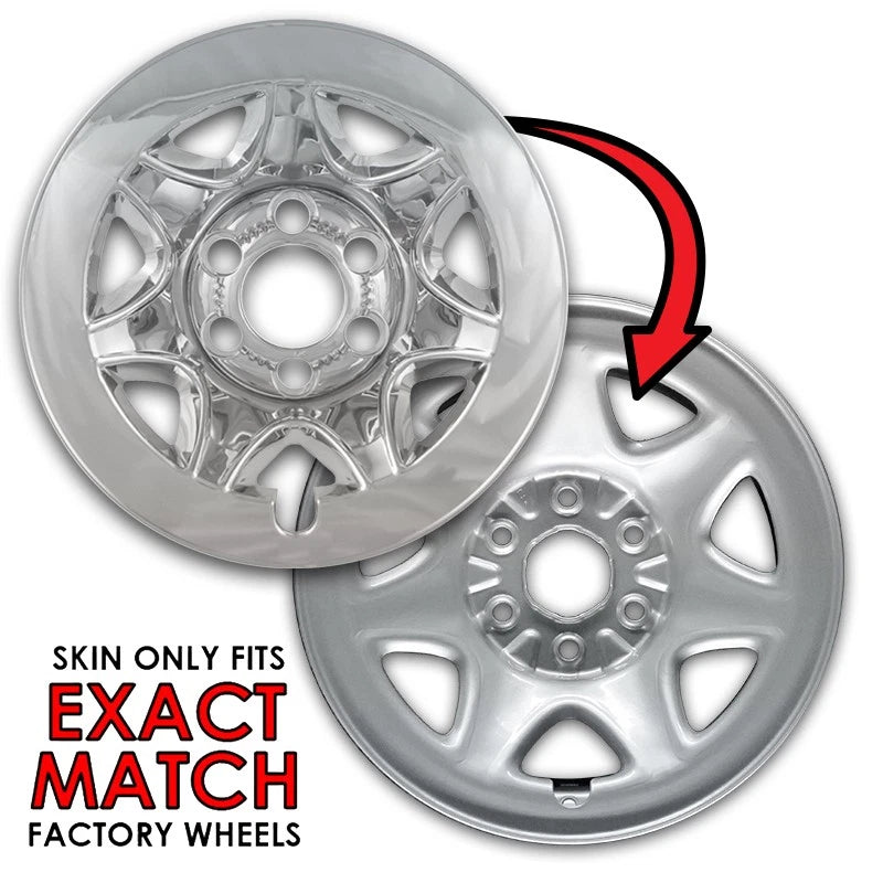 Chrome Wheel Skins 17 Inch for 2015–2017 GMC Yukon