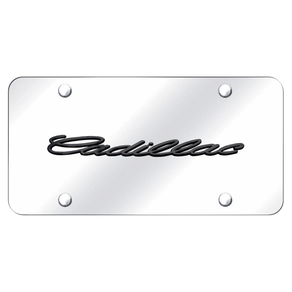 Black Pearl Name on Chrome License Plate - Officially Licensed for Cadillac