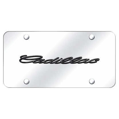 Black Pearl Name on Chrome License Plate - Officially Licensed for Cadillac