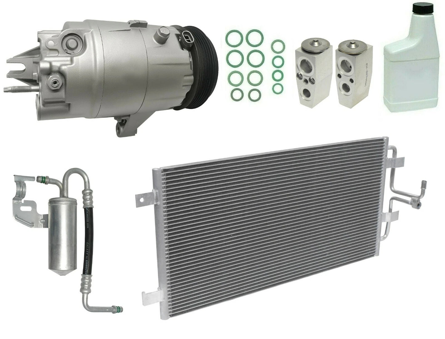 AC Compressor Kit with Condenser Replacement for Chevrolet Cruze (2014–2016)