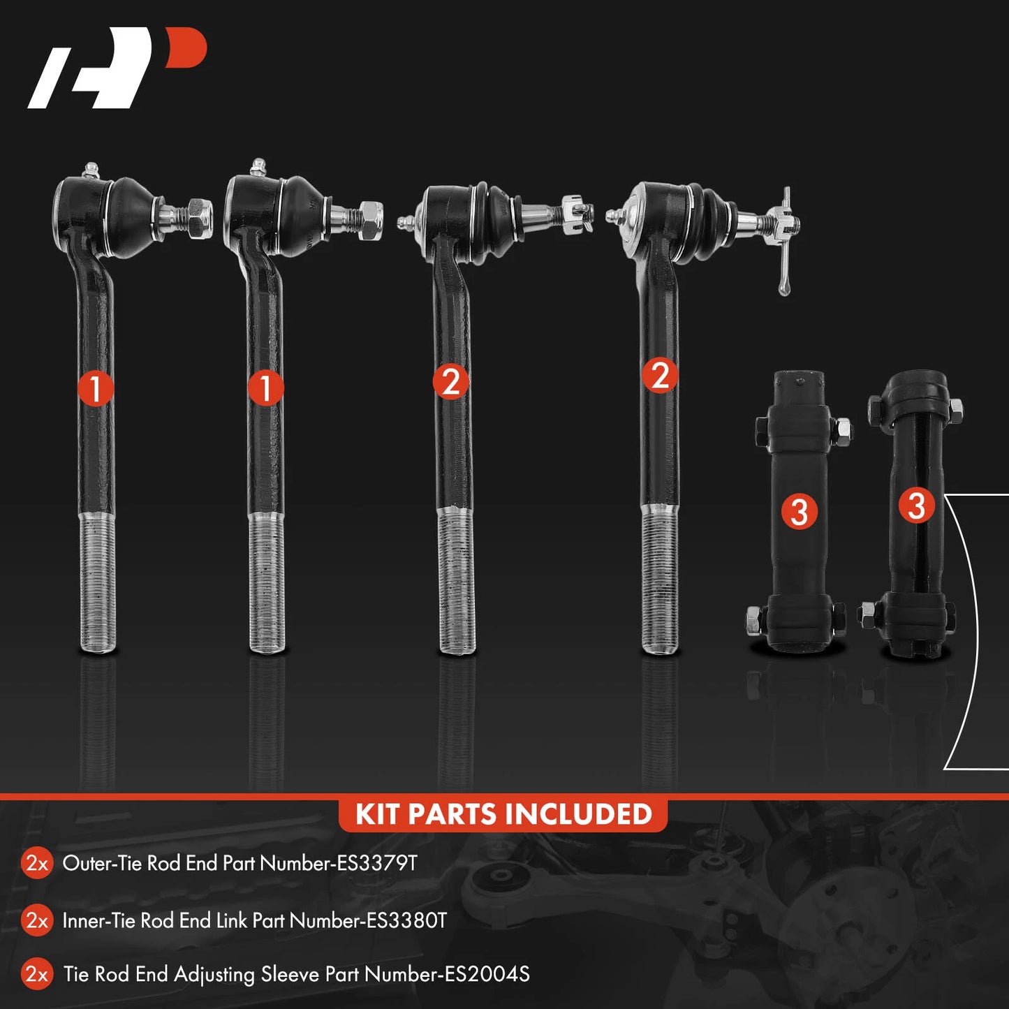 6x Inner & Outer Tie Rods for Chevy Blazer (1996–2005) GMC Jimmy (1996–2002)