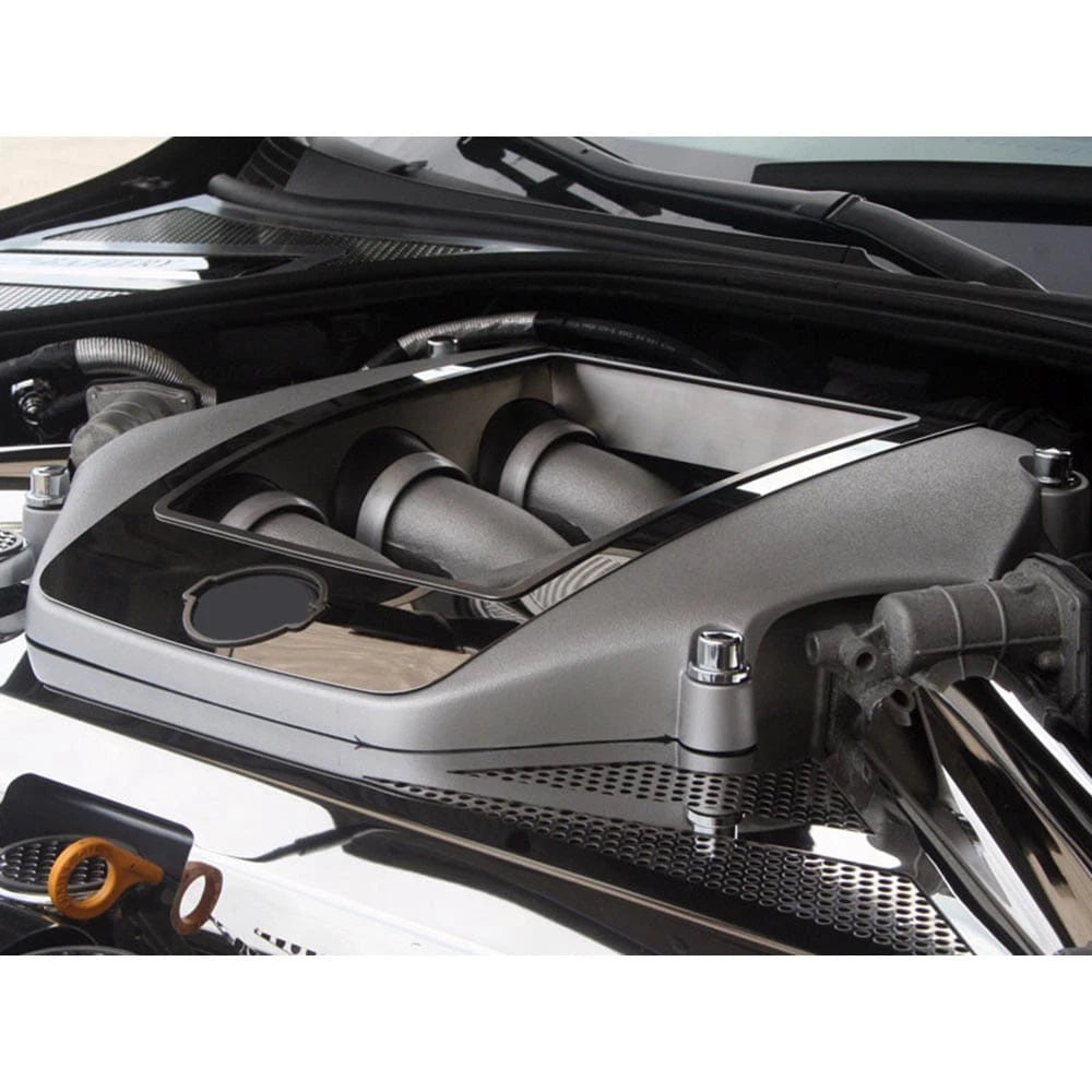 Engine Shroud Cover Kit Stainless Steel with Blue LED for Nissan GT-R (2009–2010)