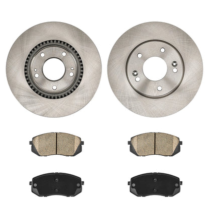 Front Ceramic Brake Pads and Rotors Kit for 2010 Kia Rondo (2010–2010)