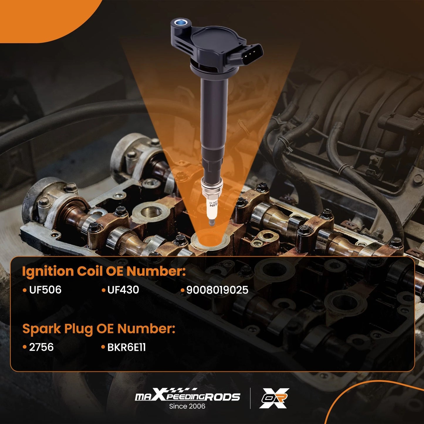 Ignition Coil and Spark Plug Set for Toyota Solara V6 3.3L (2004–2008)