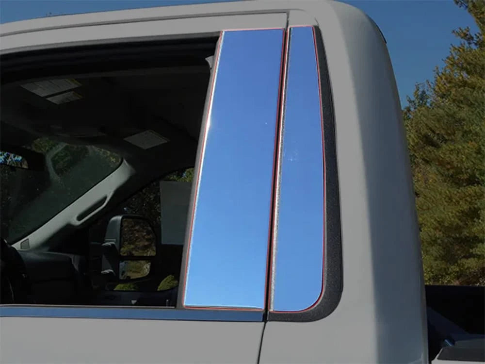 4pc Luxury FX Polished Pillar Post Trim for 2023–2025 Ford F-350 Super Duty
