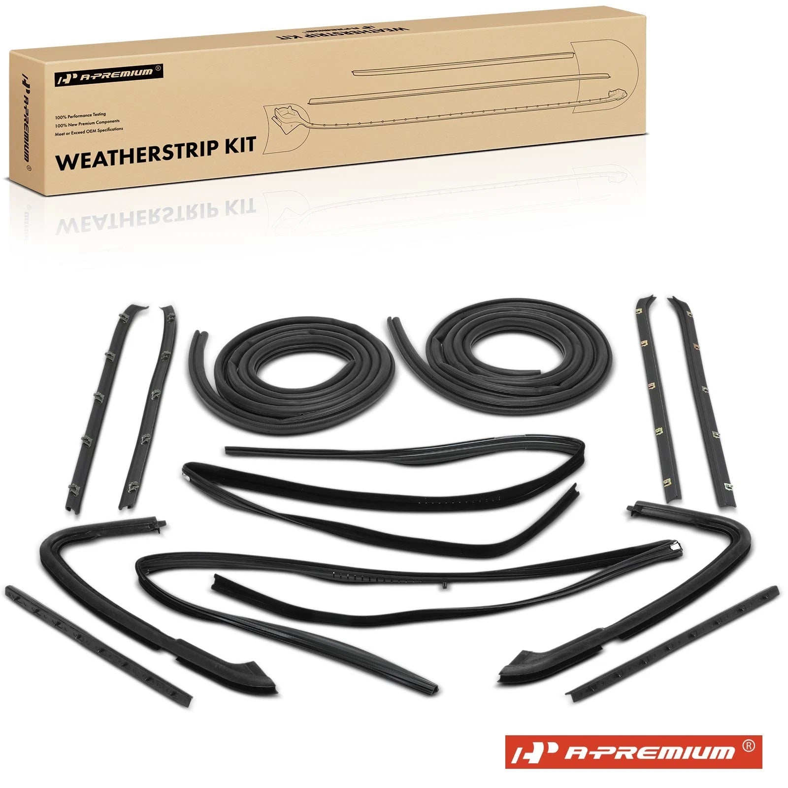 12Pcs Front Weatherstrip Seal Kit for Chevrolet C10 C20 Suburban (1960–1991)