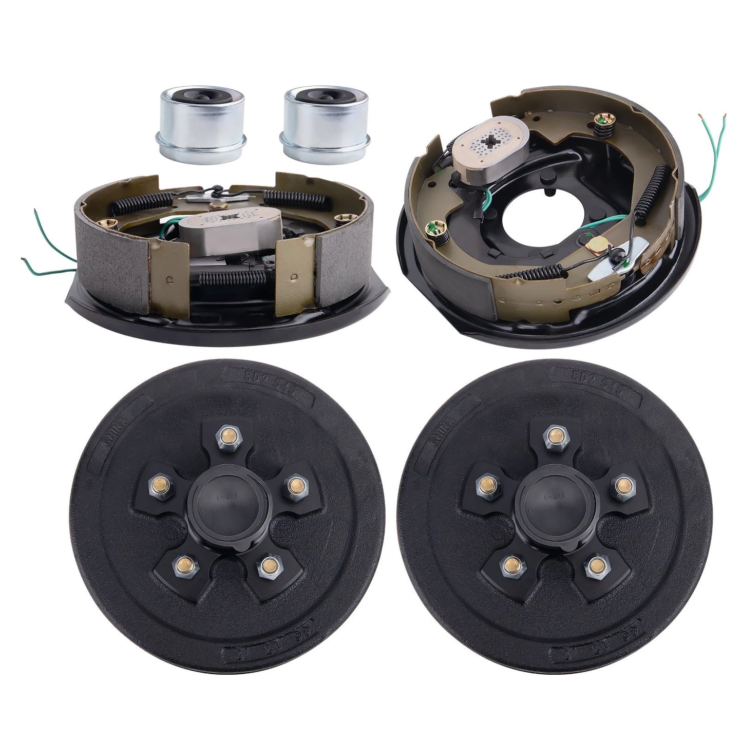 2 Pcs Trailer 5 on 4.5 Hub Drum Brake Kit for 3500 lbs (2012–2015)