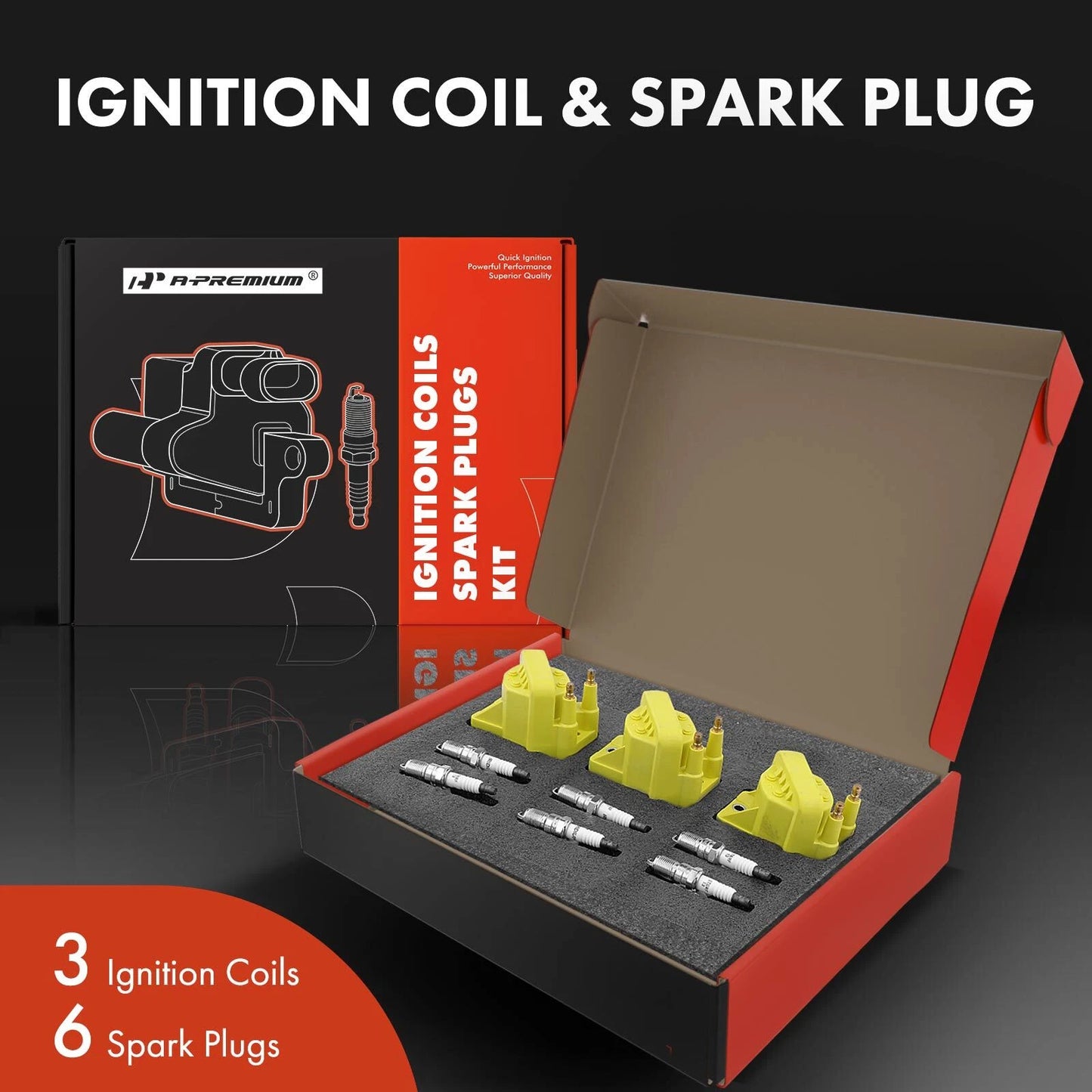 3X Ignition Coil & Iridium Spark Plug Kits for Chevrolet Pontiac Buick