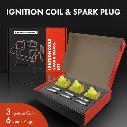 3X Ignition Coil & Iridium Spark Plug Kits for Chevrolet Pontiac Buick