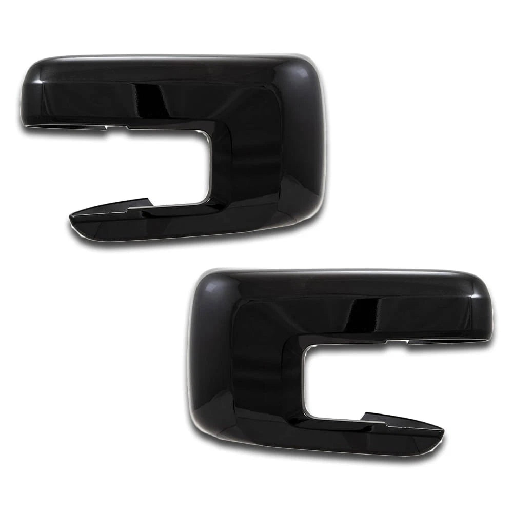 2pc Luxury FX Gloss Black Mirror Cover Set for 21-25 Ford F-150 w/o Turn Signal