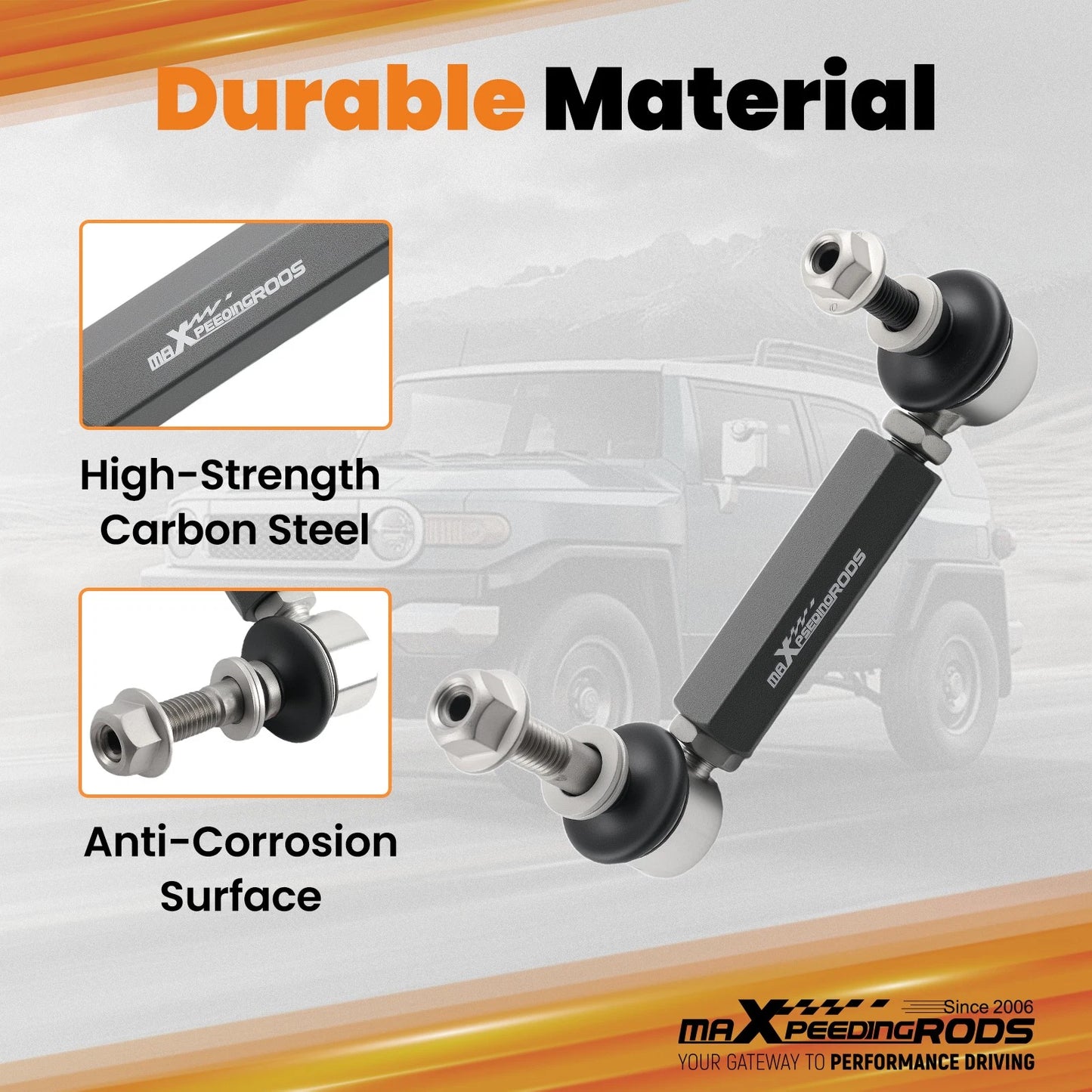 Adjustable Front Sway Bar End Link for Toyota FJ Cruiser 4Runner (2003–2024)