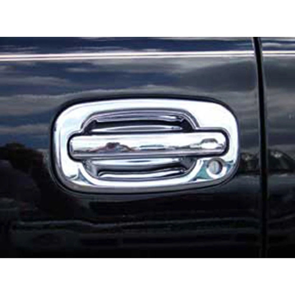 Door Handle Covers for 1999-06 Chevy Silverado 1500 w/Pass Key (Chrome Set of 2)