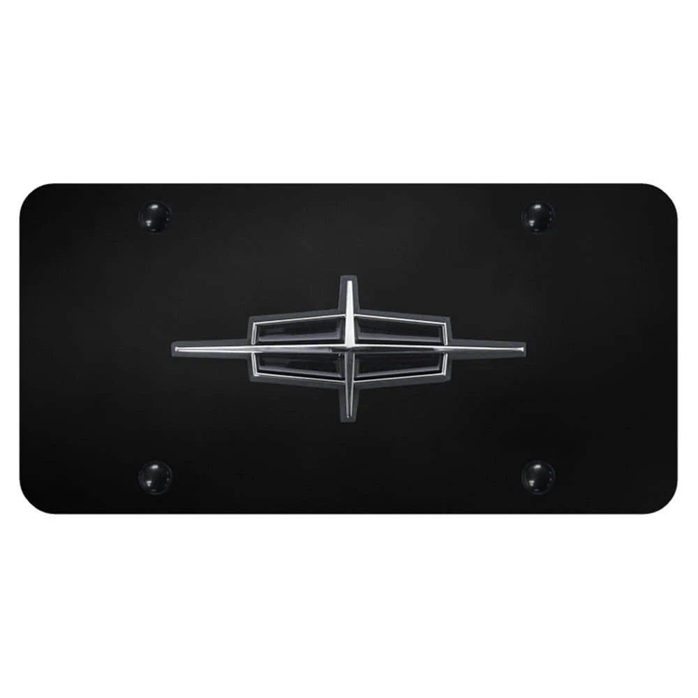 Chrome Logo on Black License Plate - Officially Licensed for Lincoln