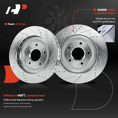 2X Front Drilled Brake Rotors for Chevy Corvette (1997–2004)