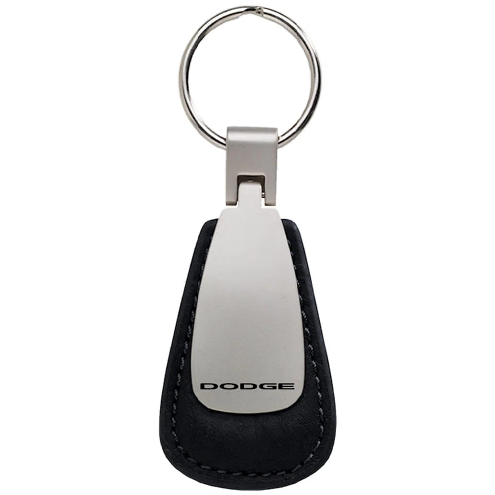 Black Leather Teardrop Keychain - Officially Licensed for Dodge