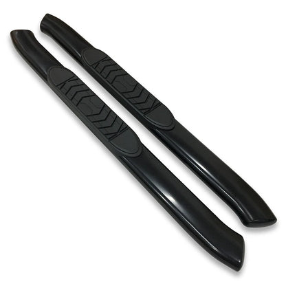 Black 5in Oval Bent w/1 Pad Step Nerf Bar for 2015-19 F-150/250/350 Standard Cab