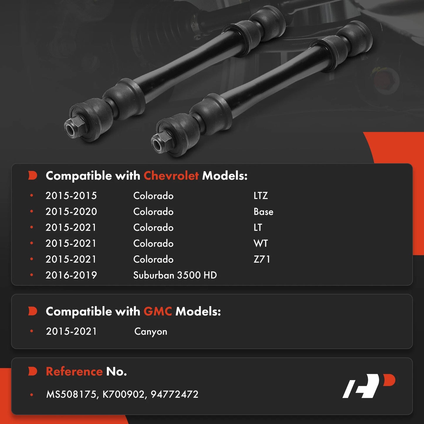 2X Front Side Sway Bar Link for Chevrolet Colorado GMC Canyon (2015–2021)