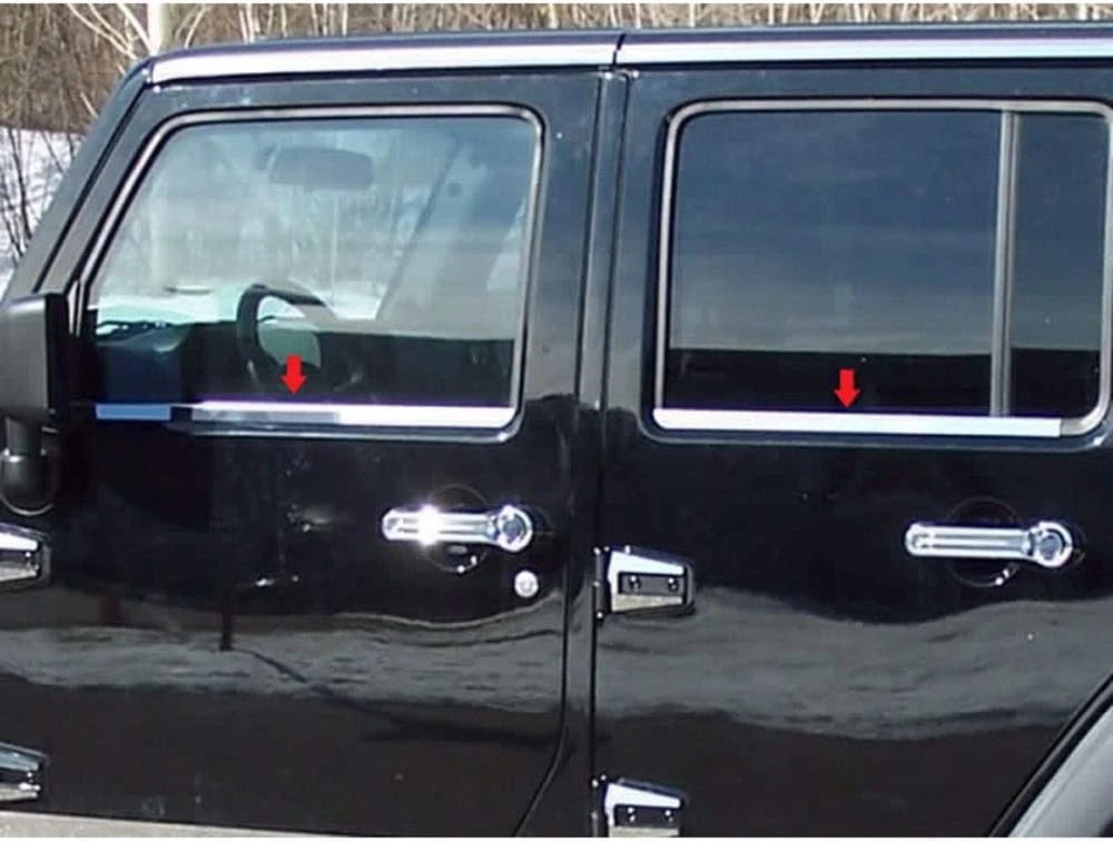 4pc. Luxury FX Chrome Window Sill Trim for 2007-2018 Jeep Wrangler