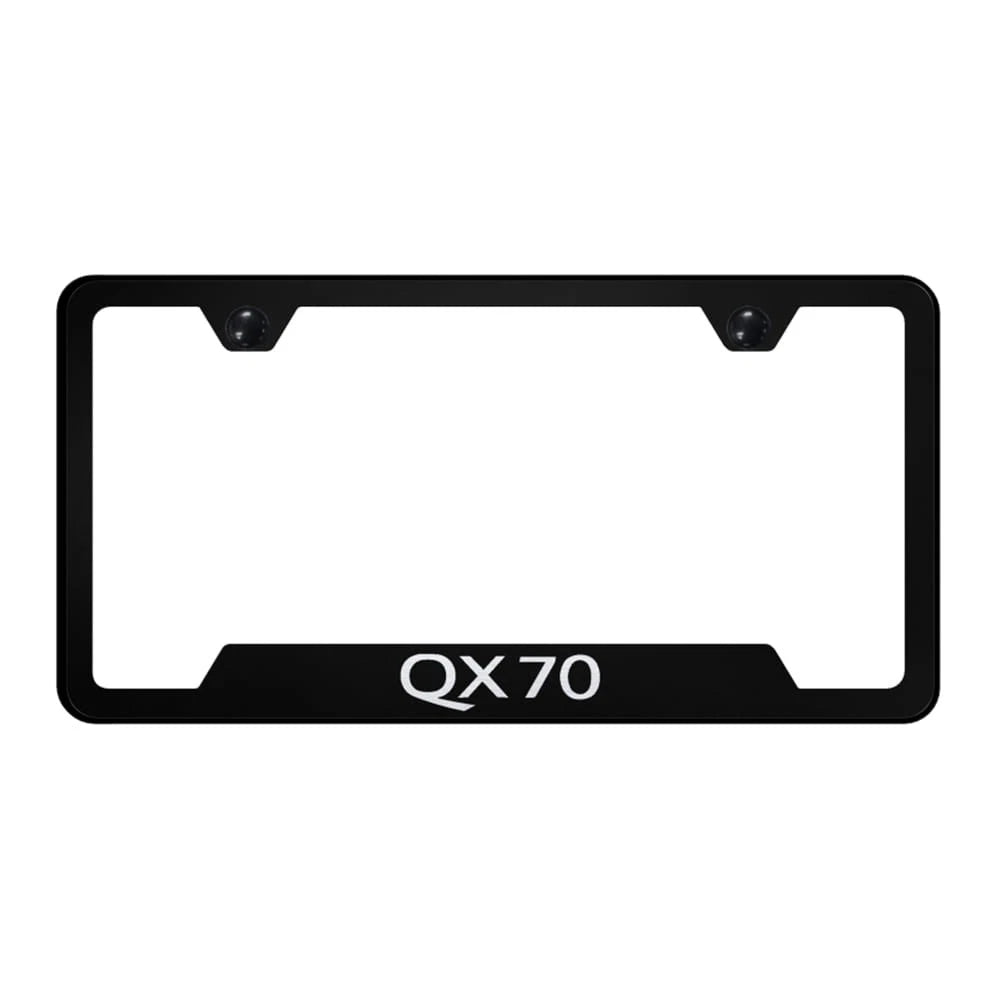 Black Laser Etched Cutout Bottom License Plate Frame for Infiniti QX70