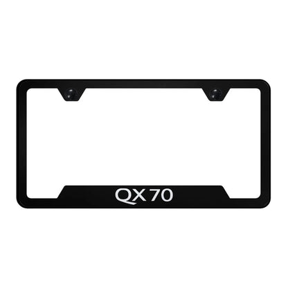Black Laser Etched Cutout Bottom License Plate Frame for Infiniti QX70