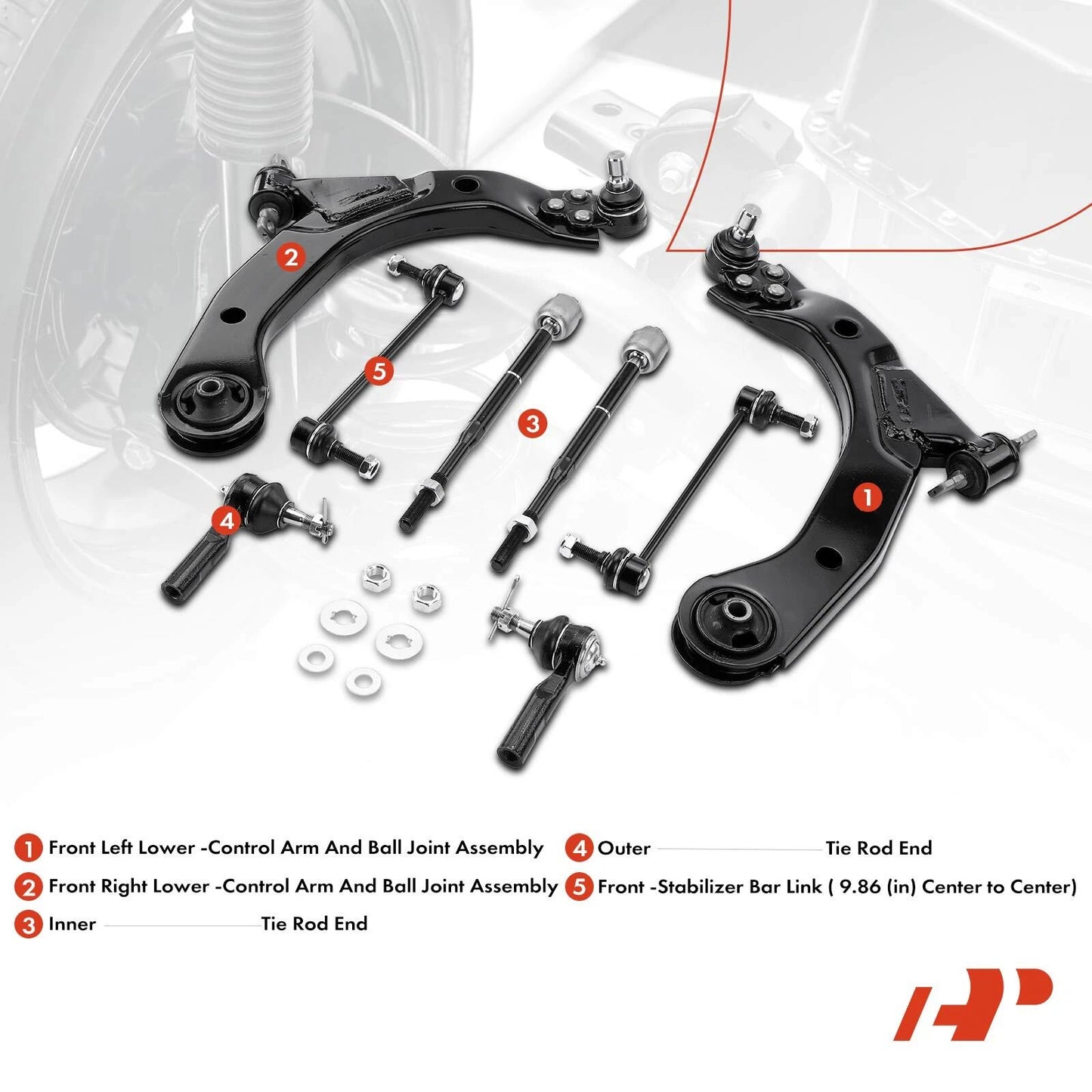 8x Front Control Arm with Ball Joint for Chevy Cobalt (2005–2008)