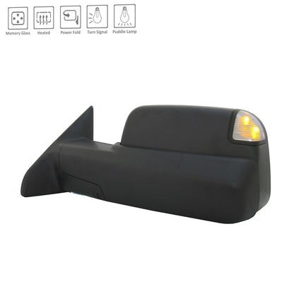 Driver Side Door Mirror Replacement Textured Power Folding Memory for Toyota