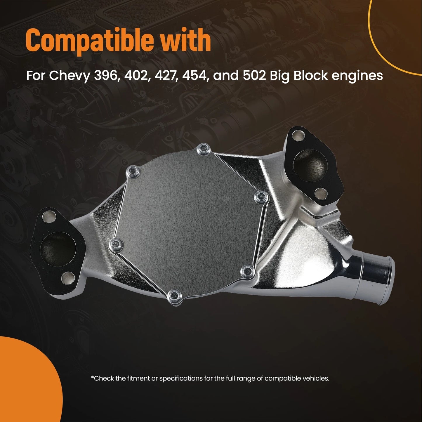 Coolant Water Pump Assembly for Chevrolet Big Block 396 402 427 454 502 (1970–1972)