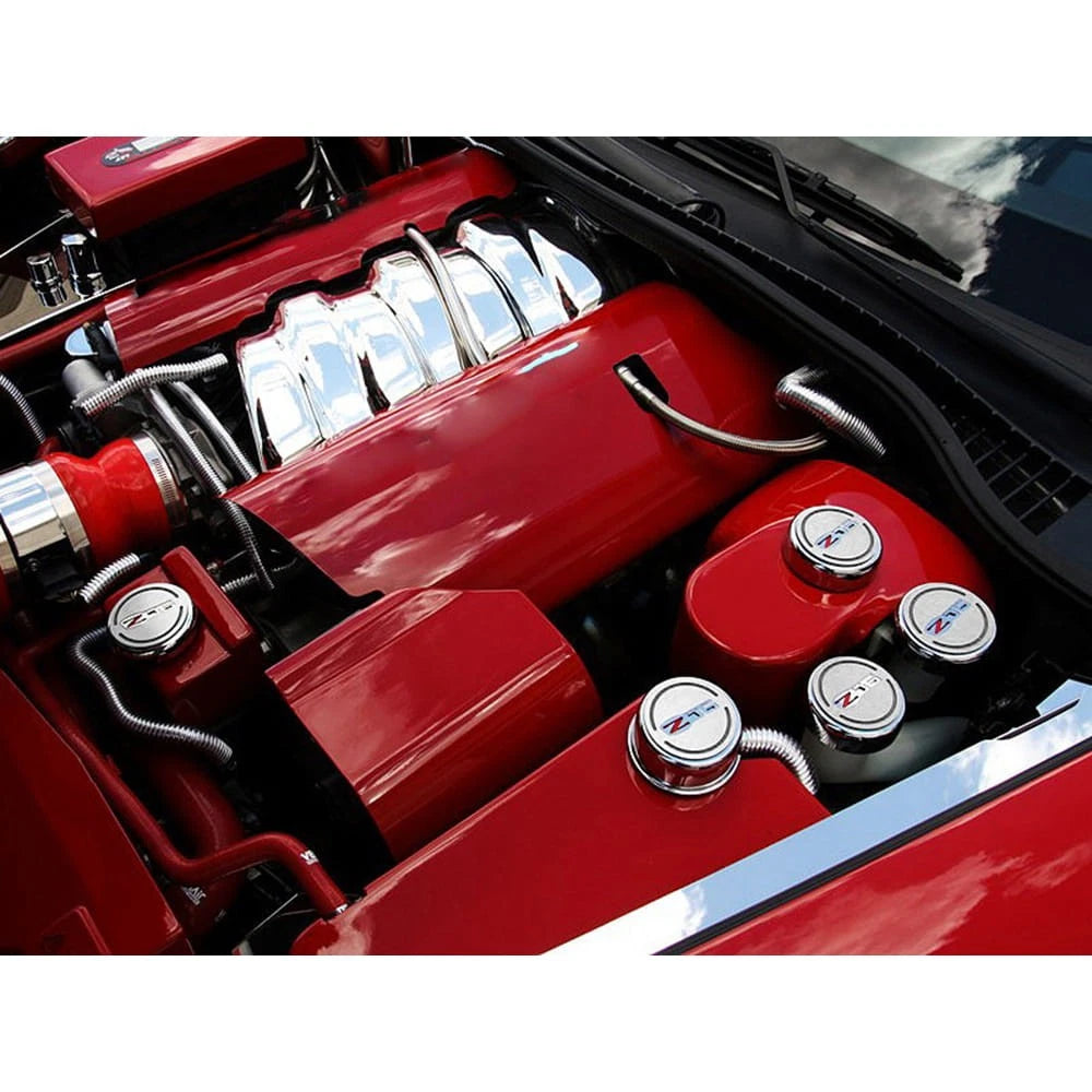 Chrome Wheel Center Cap Covers Brushed Accent for Chevrolet Corvette Z06 (2006–2013)