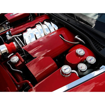 Chrome Wheel Center Cap Covers Brushed Accent for Chevrolet Corvette Z06 (2006–2013)