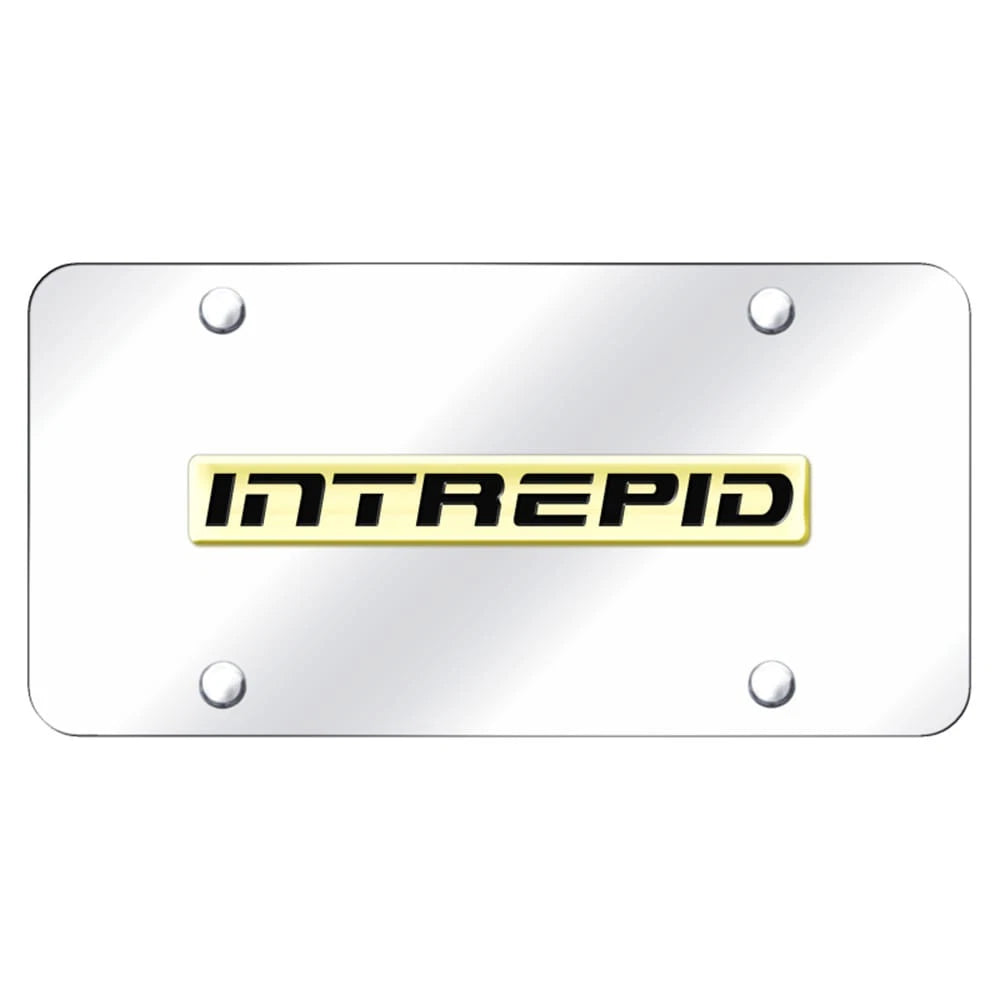 Gold Name on Chrome License Plate - Officially Licensed for Dodge Intrepid
