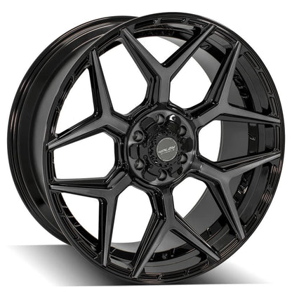 24" Gloss Black Wheel with Brushed Face for 1988-2000 Chevy K2500