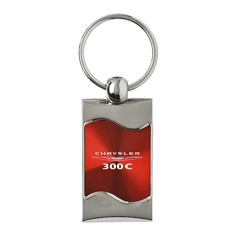 Red Rectangular Wave Keychain - Officially Licensed for Chrysler 300C