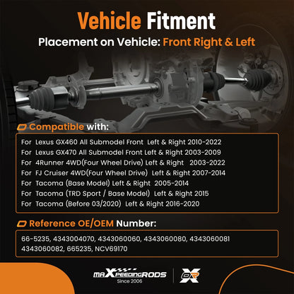 Front Left/Right CV Axle Assembly for Toyota Tacoma (2015–2015)