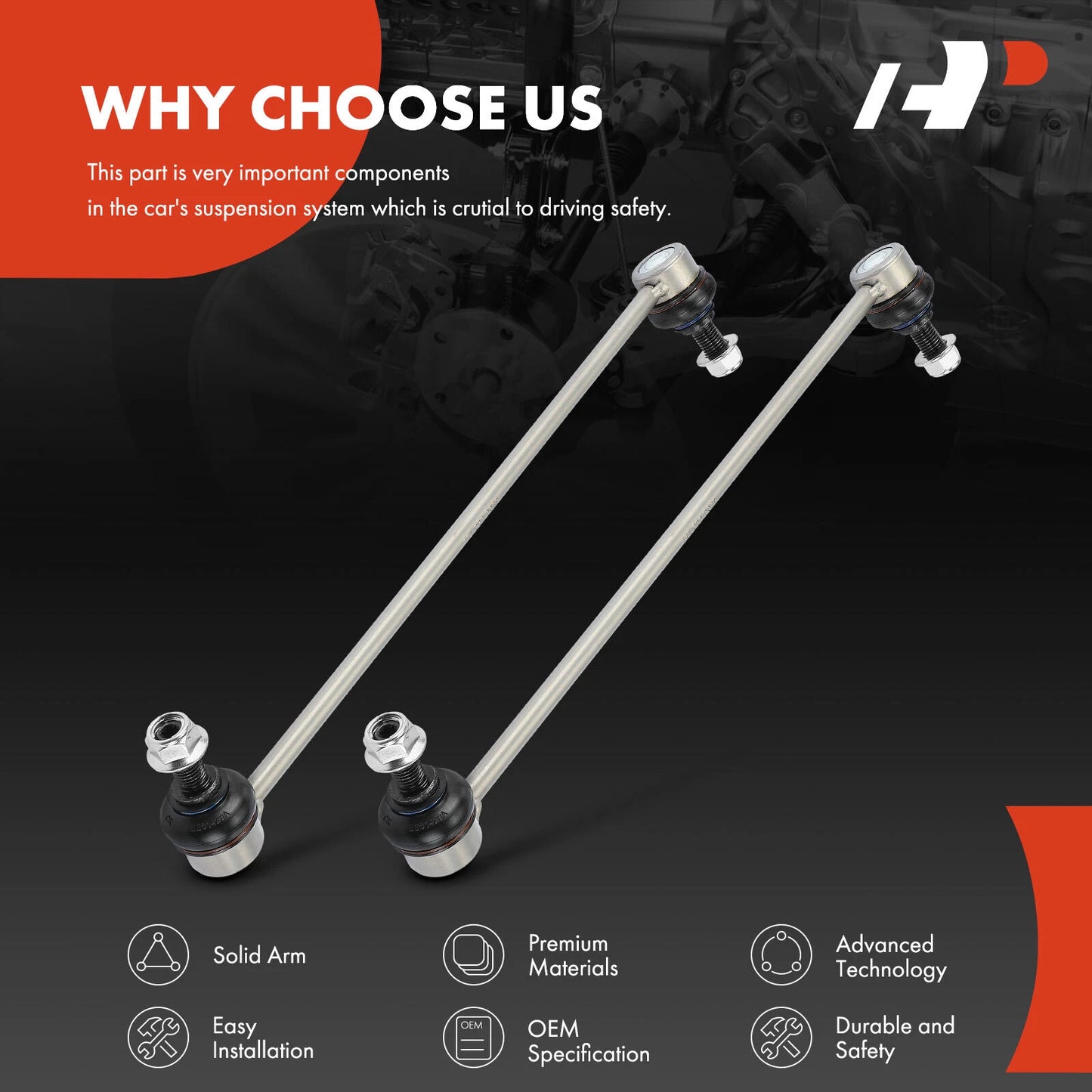 2X Front Stabilizer Bar Link for Mercedes Metris (2016–2021)