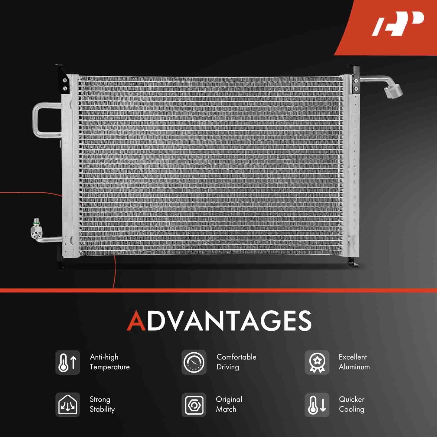 A/C Condenser with Bracket for Buick Century Olds Cutlass Ciera (1995–1996)