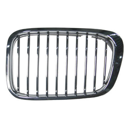 Replacement Chrome Plastic Driver Side Hood-Mounted Grille-See Compatible Chart