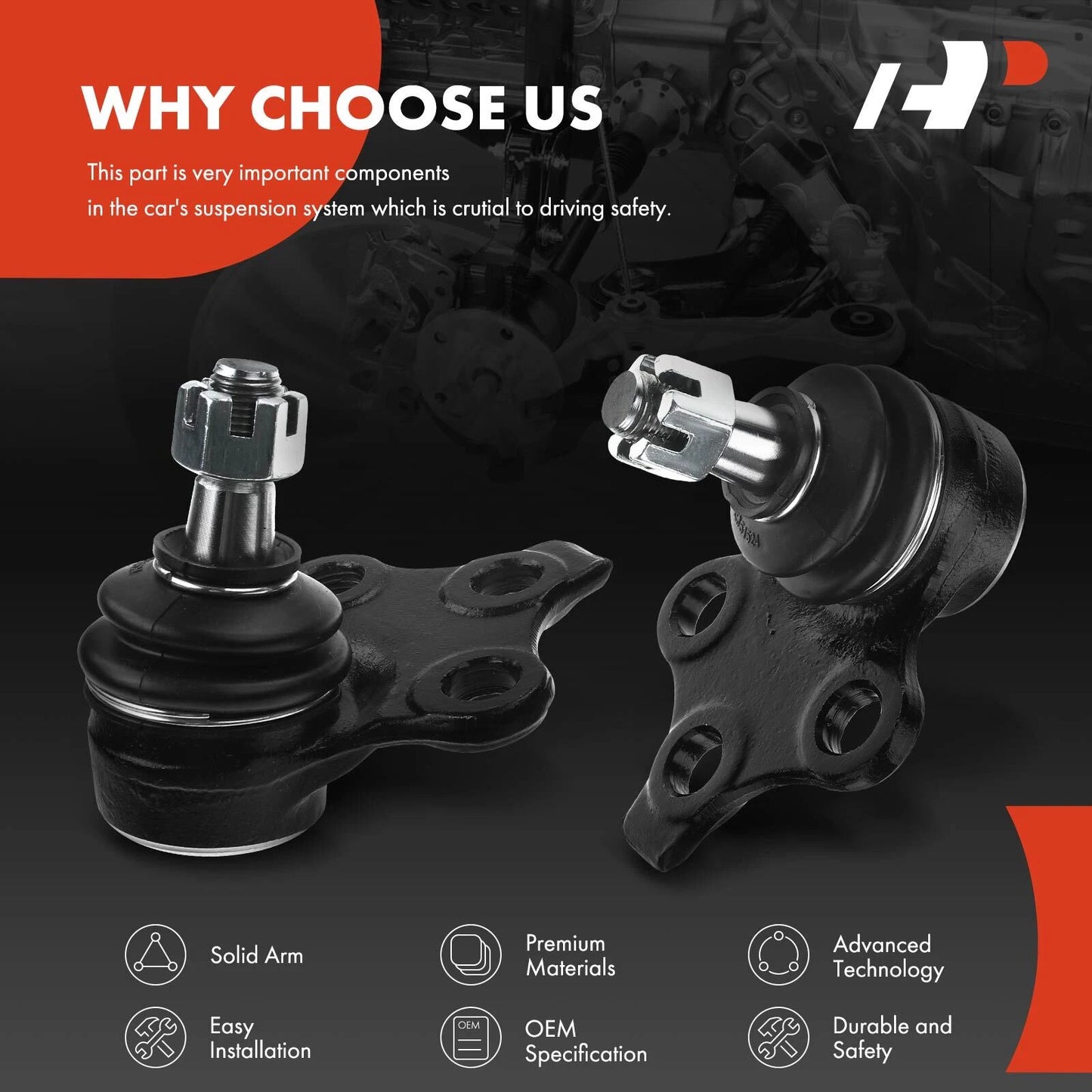 2X Front Lower Ball Joint for Chevrolet Malibu (1997–2003)
