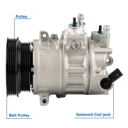AC Compressor For VW Jetta Golf Passat (2005–2014) Double Pulley New