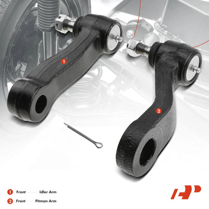 2X Front Idler & Pitman Arm for Chevy Silverado 2500 GMC Sierra