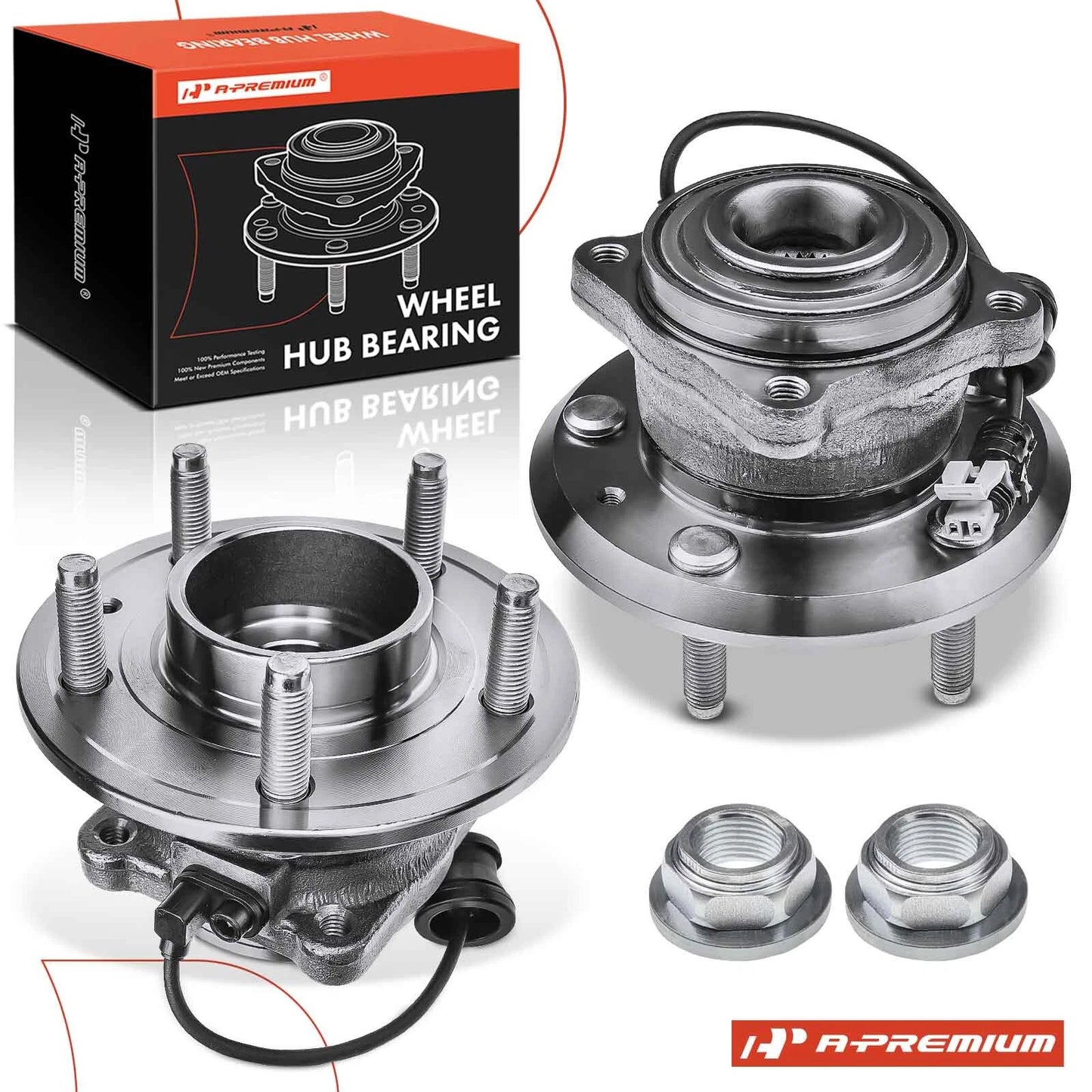 2X Rear Wheel Hub & Bearing Assembly with ABS for Chevy Equinox (2007–2009)