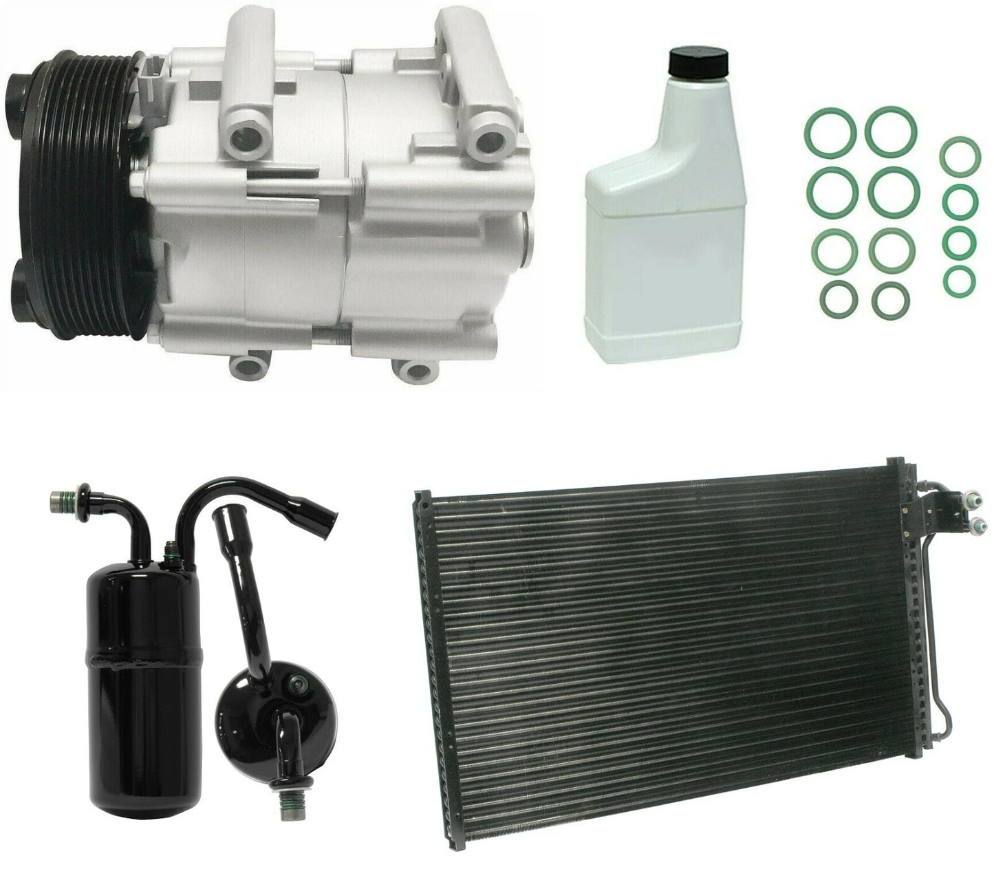 AC Compressor Kit with Condenser Replacement for Toyota E170 (2010–2018)