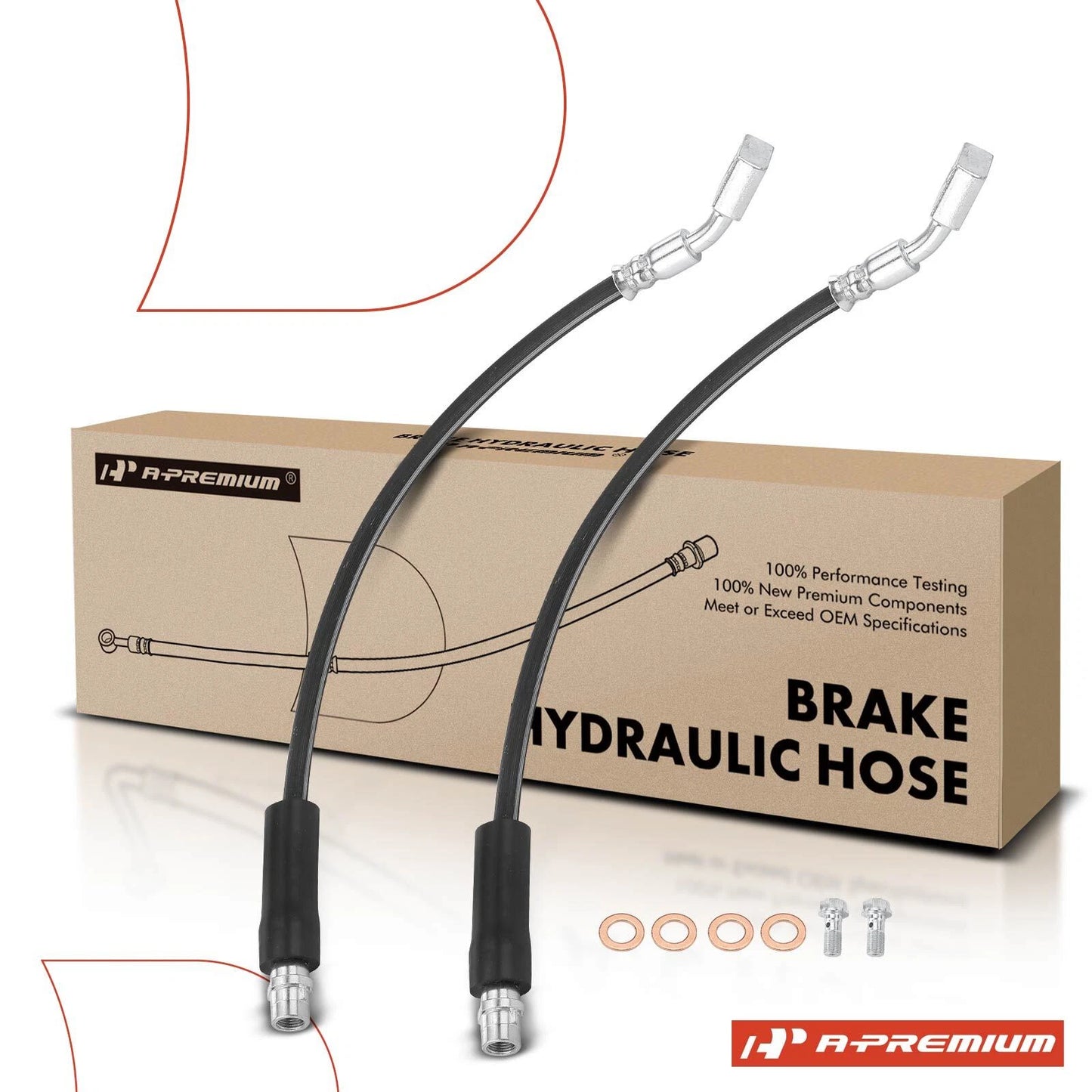 2X Rear Brake Hydraulic Hose for Chevrolet Malibu (2013–2016)