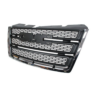 Front Grille Replacement for 2010–2015 GMC Terrain Black Chrome Matte Plastic