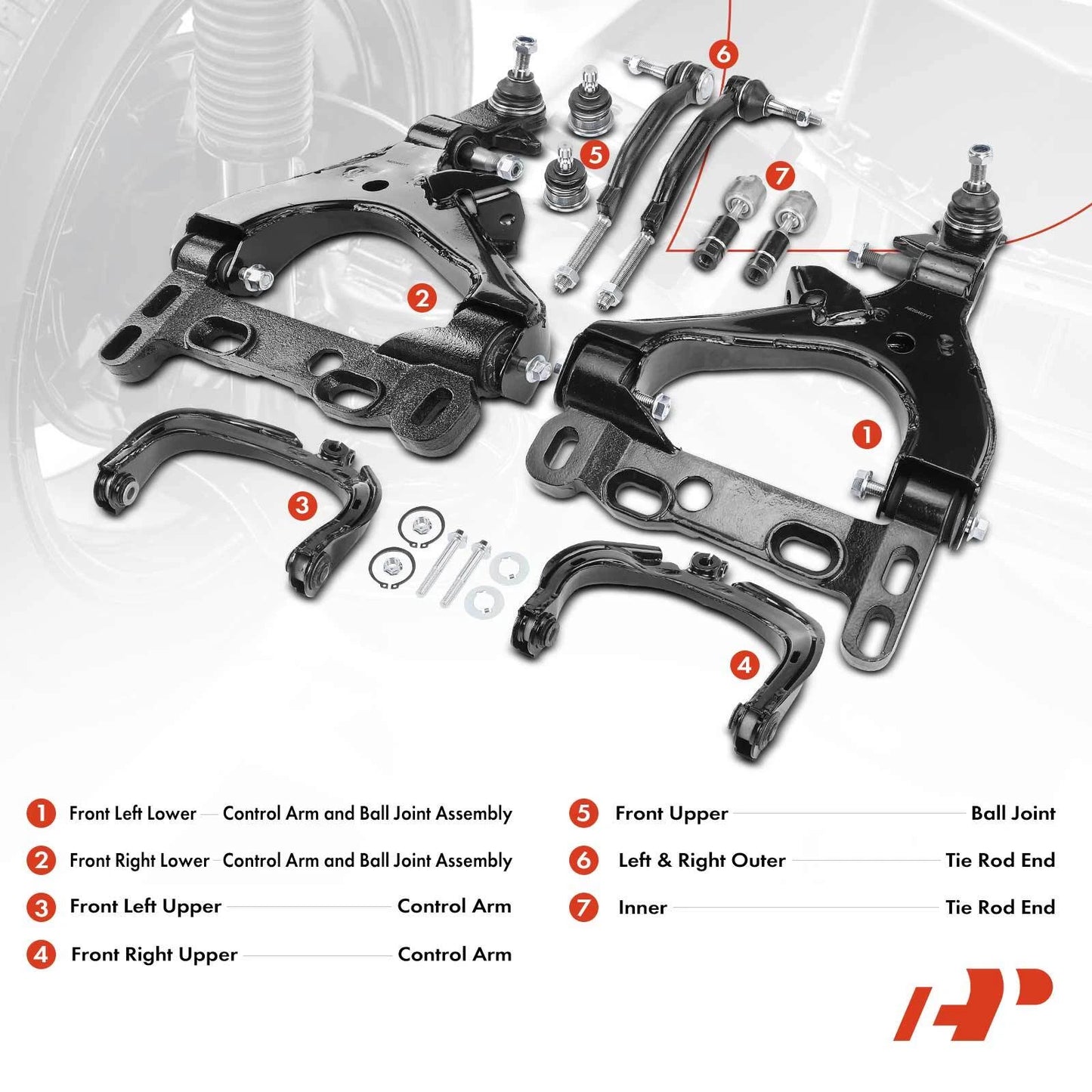 10x Control Arm with Ball Joint for Chevy Trailblazer (2002–2009)
