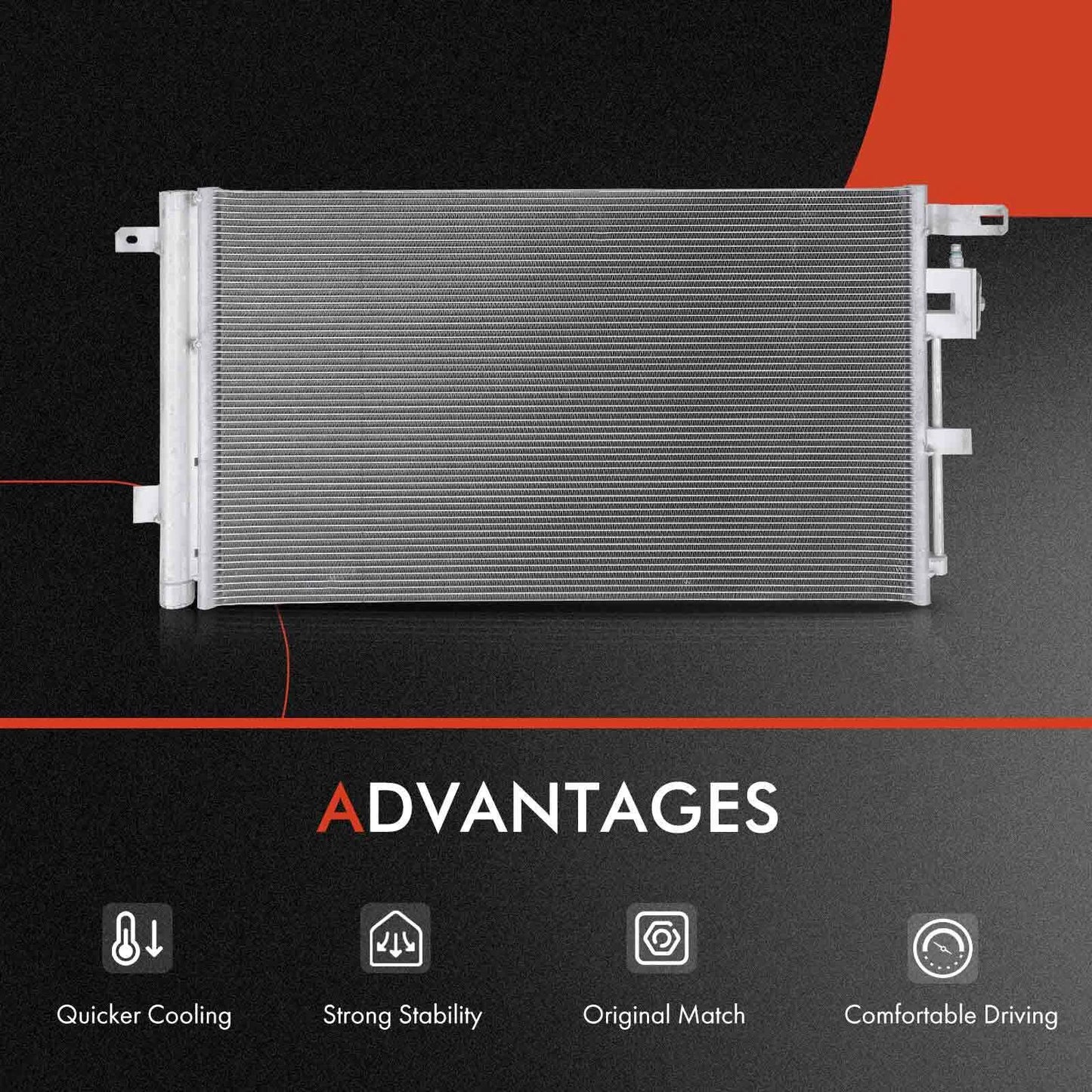 2X AC Condenser & Dual Cooling Fan Kit for Buick Envision (2016–2019)