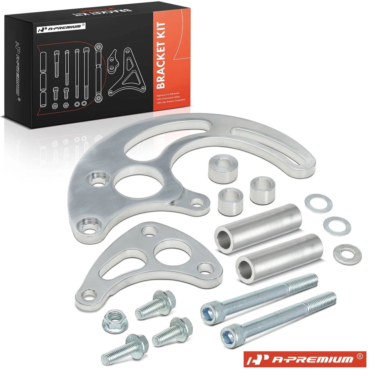 6X Aluminum Polished Power Steering Pump Bracket Kit for Chevy BB
