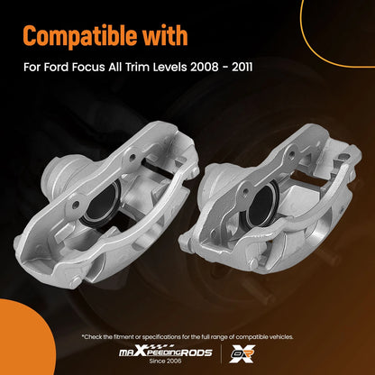 Front Brake Calipers and Brackets for Ford Focus (2008–2011) 18-B5068 Silver