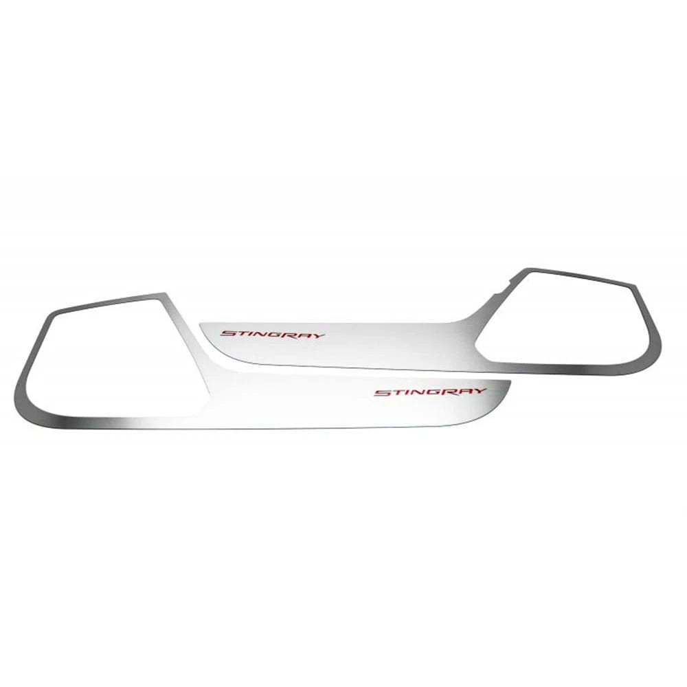 Door Guards Replacement w Red Carbon Fiber for Chevy Corvette Z06 Z51 (2014–2019)
